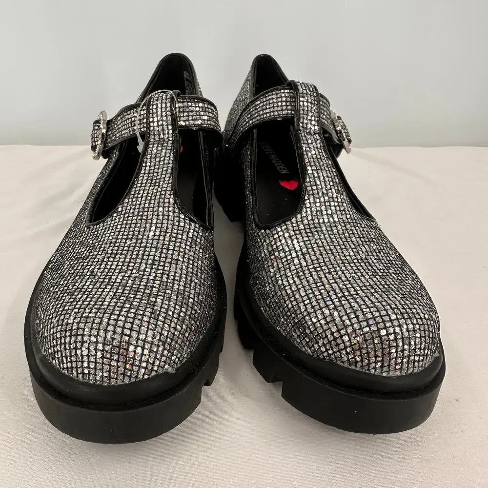 Steve Madden Girls Suzey Sparkle Mary Jane Shoes Size 2